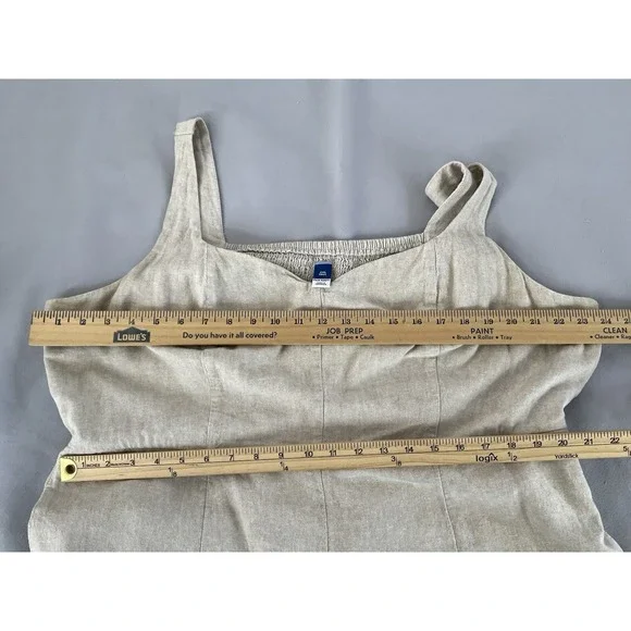 Old Navy Sleeveless Linen-Blend Midi Dress Women's XXL Tall Beige - Picture 4 of 11